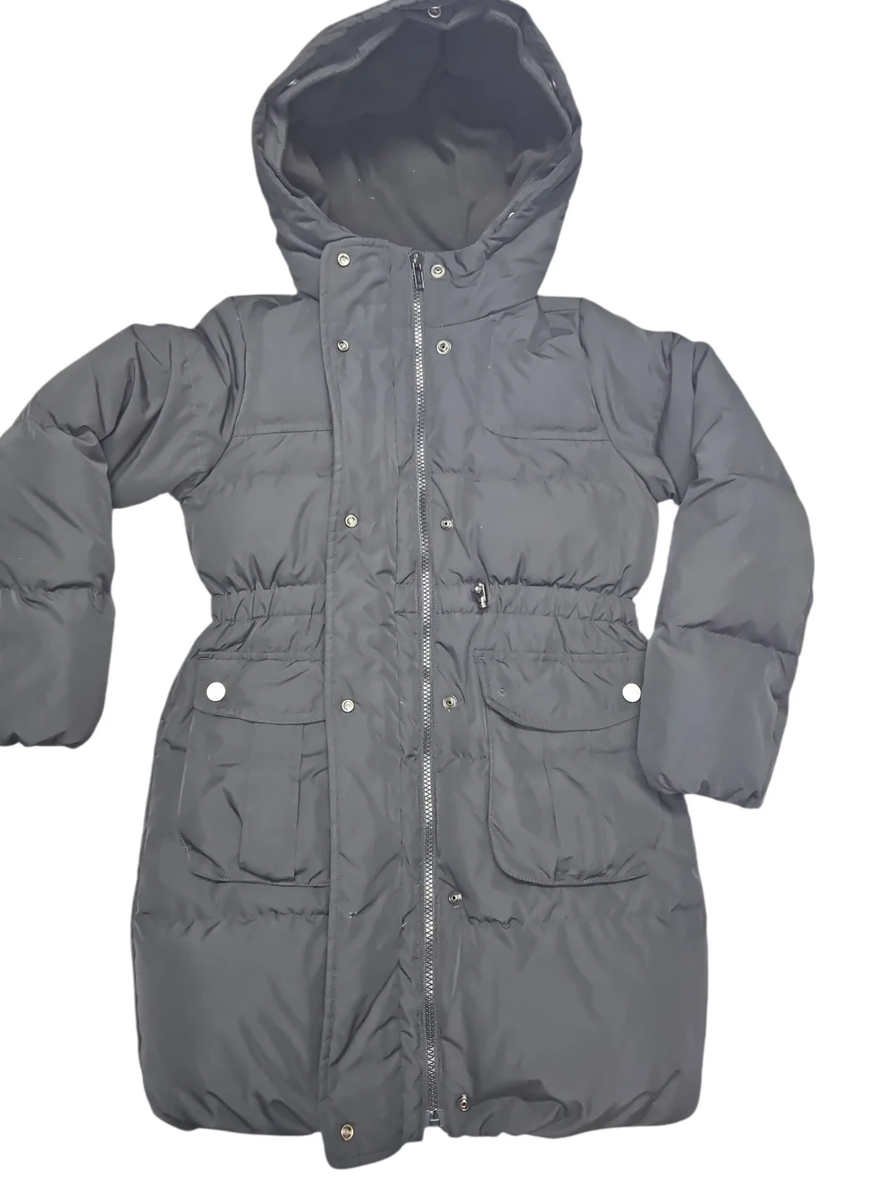 GAP Kids Long Hooded Warm Puffer Coat Black Size Medium 8